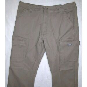 Men's Wrangler Cargo Pants Stretch Relaxed‎ Fit Brown Tech Pocket Men's 36 x 34